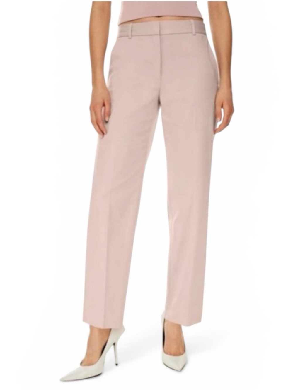 Aritzia Straight-Leg Pants in Blush Pink